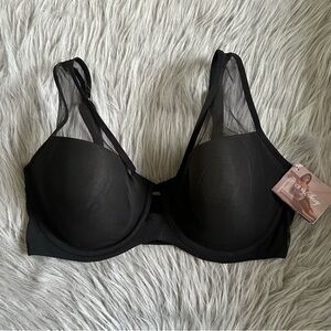 Smart & Sexy Lightly Lined Bra‎ Womens Size 36DD Black Underwire Back Closure